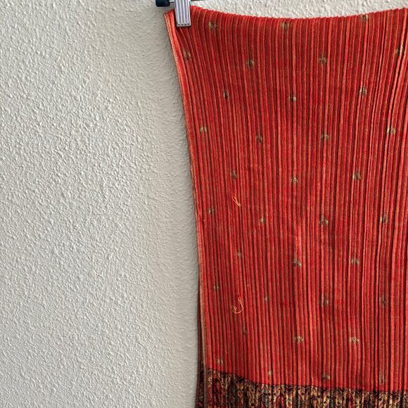 Pashmina 55% Pashmina 45% Silk Scarf Orange Brown Fall Colors One Size - Picture 6 of 7